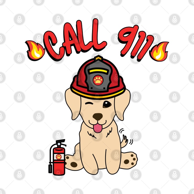 Firefighter Golden Retriever by Pet Station