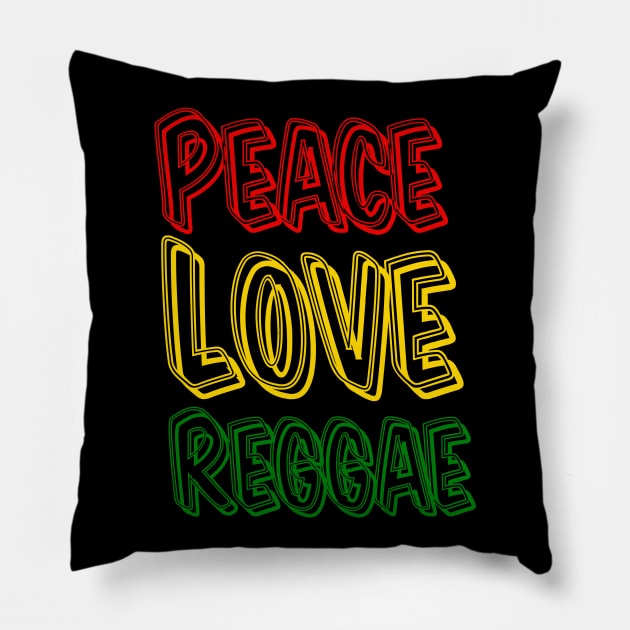 Peace, Love, Good Vibes, Reggae Pillow by alzo