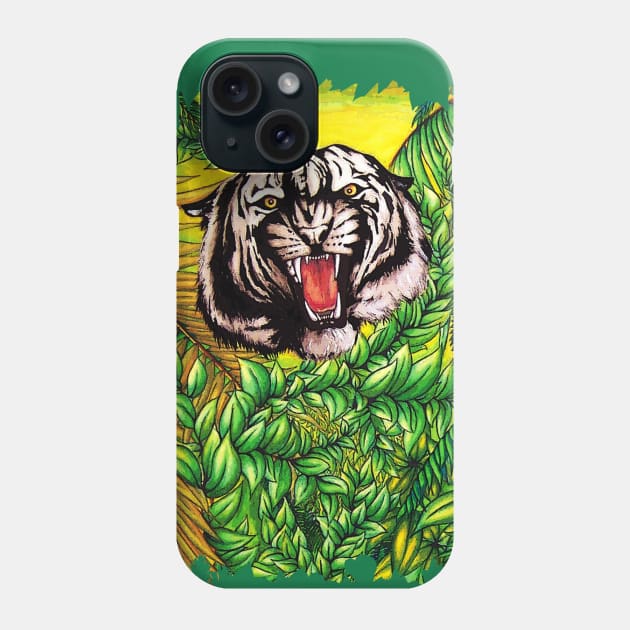 Tiger Roar on the Jungle Phone Case by BluedarkArt