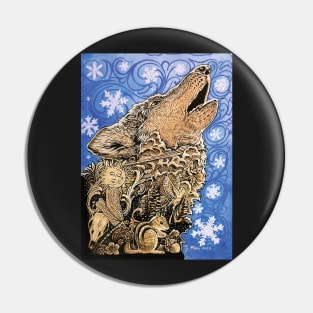 Howling winter wolf thoughts Pin