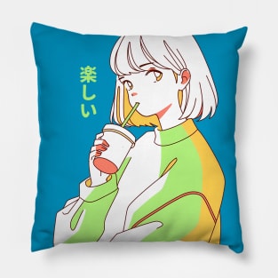 Tanoshii - Cute Anime girl Pillow