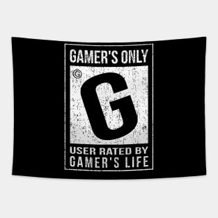 RATED G FOR GAMER! White DesignV1.3 Tapestry