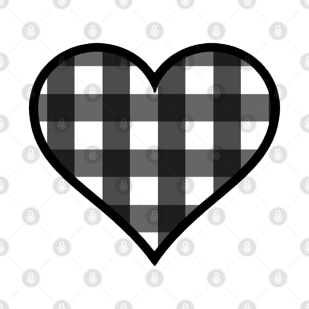 Black and White Buffalo Plaid Heart by bumblefuzzies