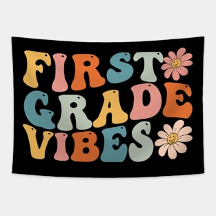 First Grade Vibes - 1st Grade Team Retro 1st Day of School Tapestry