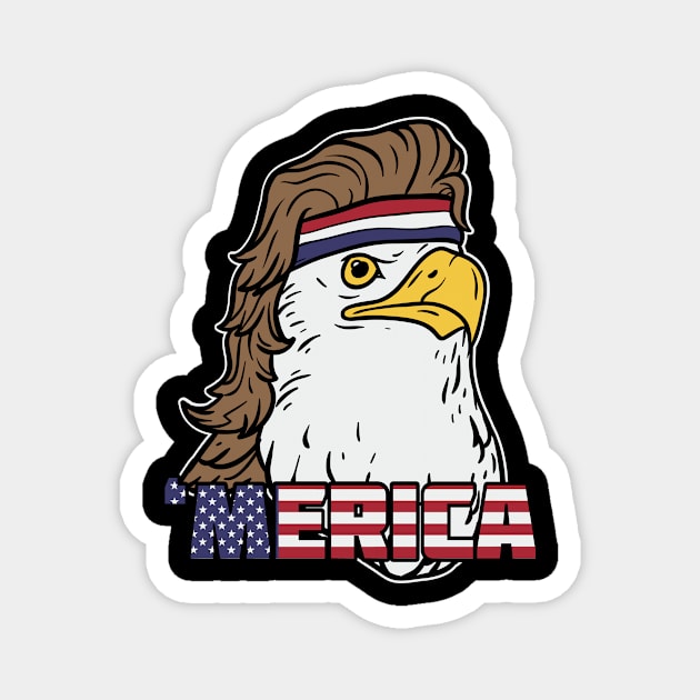 fourth of july t shirt featuring mullet eagle Magnet by Nowhereman78