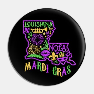 Louisiana Mardi Gras Pin