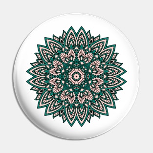 Mandala emerald and caramel Pin