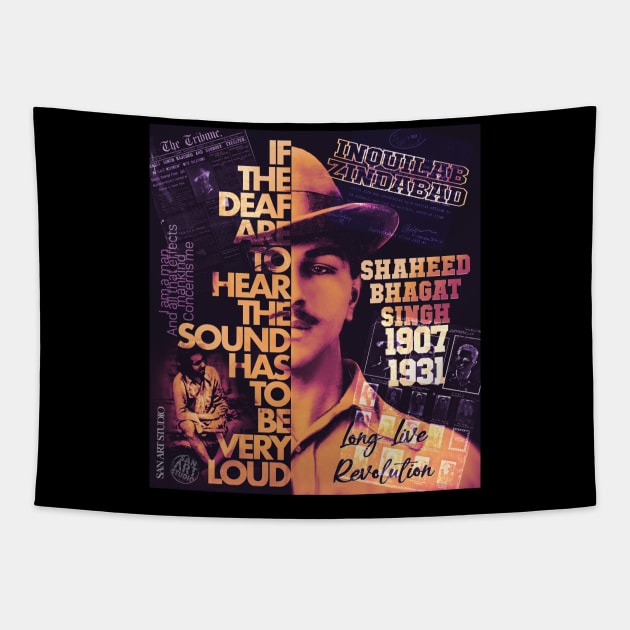 Bhagat Singh Tapestry by SAN ART STUDIO 