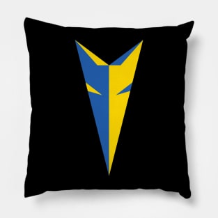 Ukrainian Blue & Yellow Fox Head Pillow