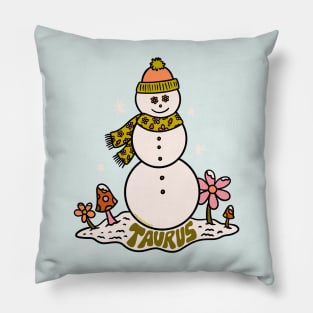 Taurus Snowman Pillow