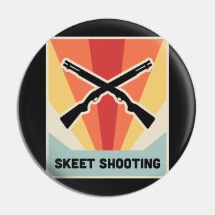 Vintage Style Shotgun Skeet Shooting Poster Pin