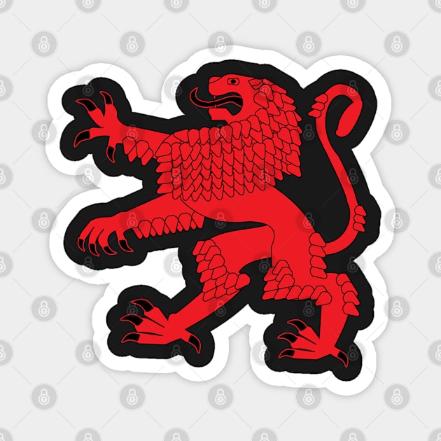 Heraldic Rampant Lion (red) Magnet by PabloDeChenez