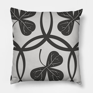 Grey Clover Pattern Pillow