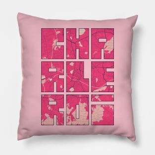 Charleroi, Hainaut, Belgium City Map Typography - Blossom Pillow