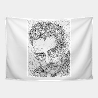 WALTER BENJAMIN black and white pencil portrait .1 Tapestry