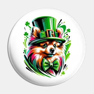 Pomeranian Celebrates Saint Patrick's Day in Style Pin