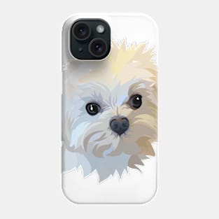 dog white vector Phone Case