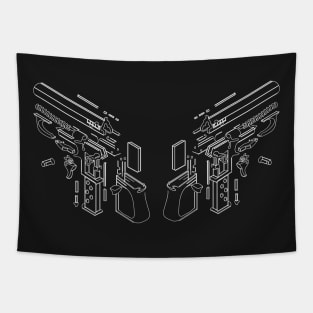 Twin Guns Tapestry