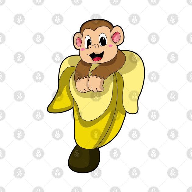 Monkey with Banana peel by Markus Schnabel