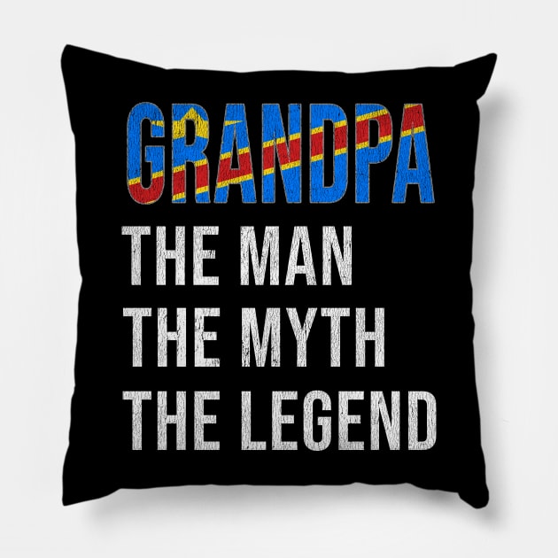 Grand Father Congolese Grandpa The Man The Myth The Legend - Gift for Congolese Dad With Roots From  Democratic Republic Of Congo Pillow by Country Flags