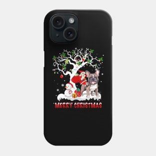 Christmas French Bulldog On Tree Santa French Bulldog Dog Phone Case