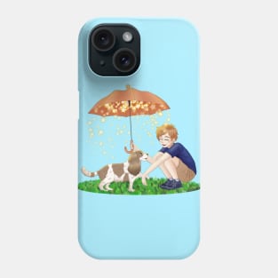 Boy and his Cavalier King Charles Spaniel Dog Phone Case