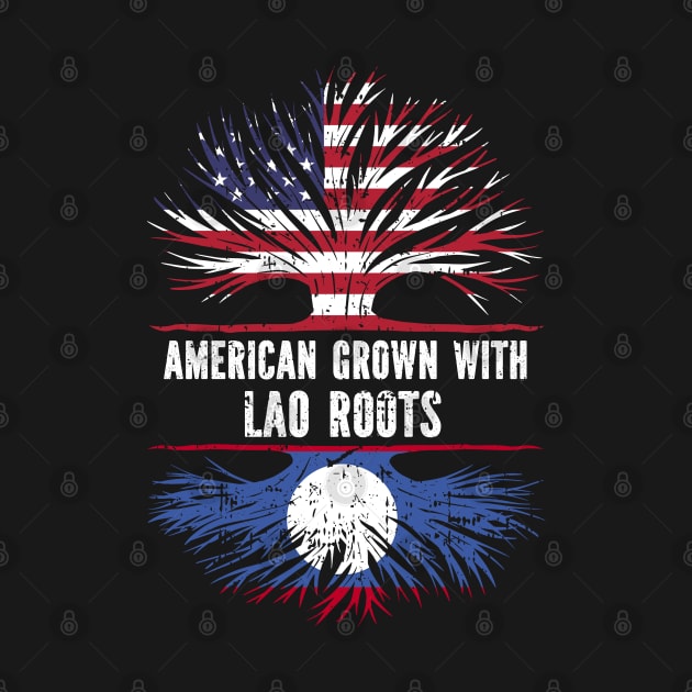 American Grown with Lao Roots USA Flag by silvercoin