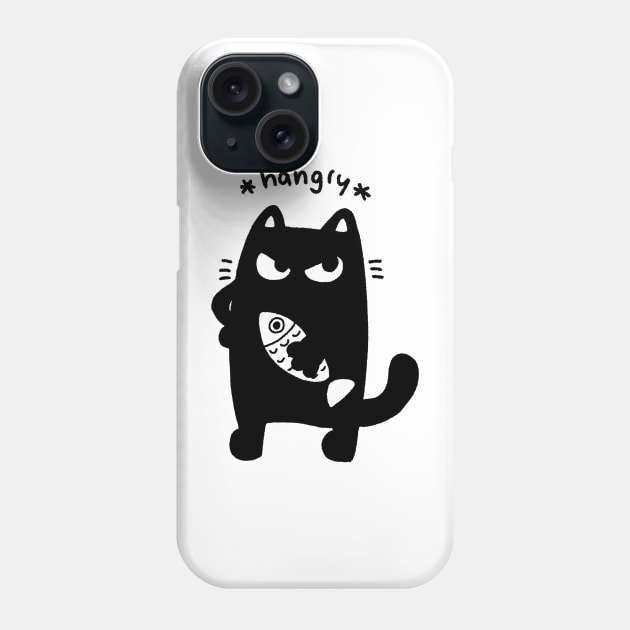 hangry cat Phone Case by loulou-artifex