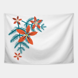 Pine & Poinsettia Tapestry