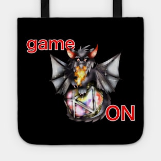 Game ON with a D20 dice and a black dragon Tote