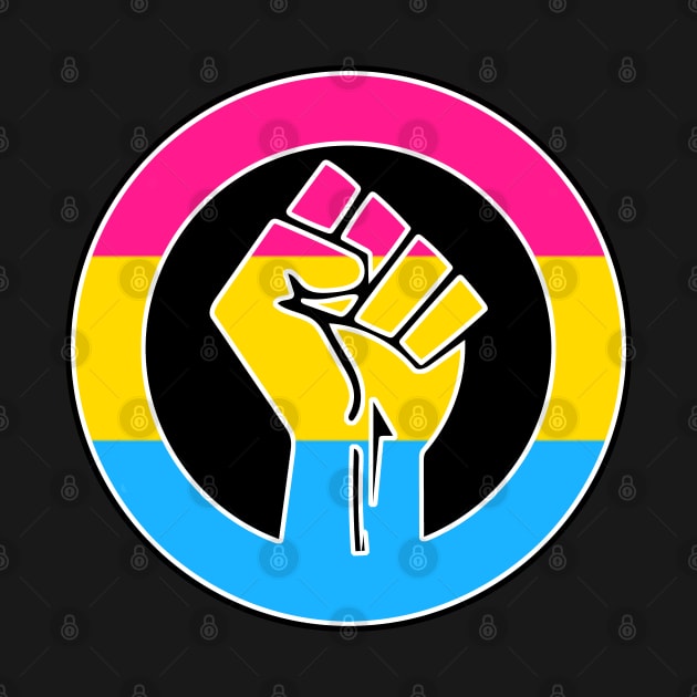 Black Lives Matter Fist Circled LGBTQ Flag Pansexual by aaallsmiles