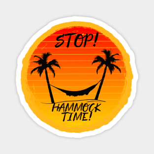 Stop! Hammock Time! Palm Trees and sunset Magnet