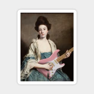 Girl with Guitar - Moody Maximalism Oil Painting Magnet