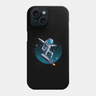 Astronaut skateboarding in space Phone Case