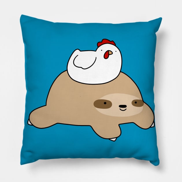 Little Chicken and Sloth Pillow by saradaboru