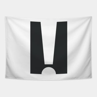 Exclamation (White on Black) Tapestry