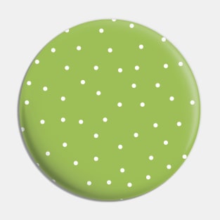 White Polka Dots on Green Background Pin