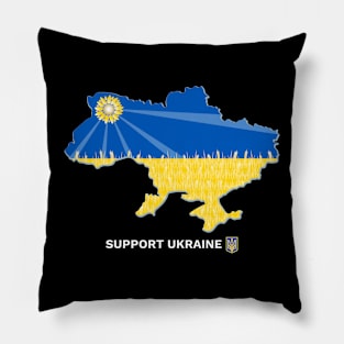 Tryzub Ukraine Map Pillow