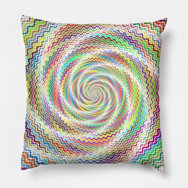 Chaotic swirl motion in prismatic colours Pillow by Montanescu