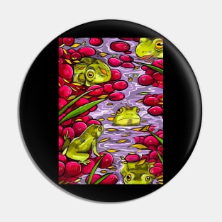 Frogs and Cranberries Pin