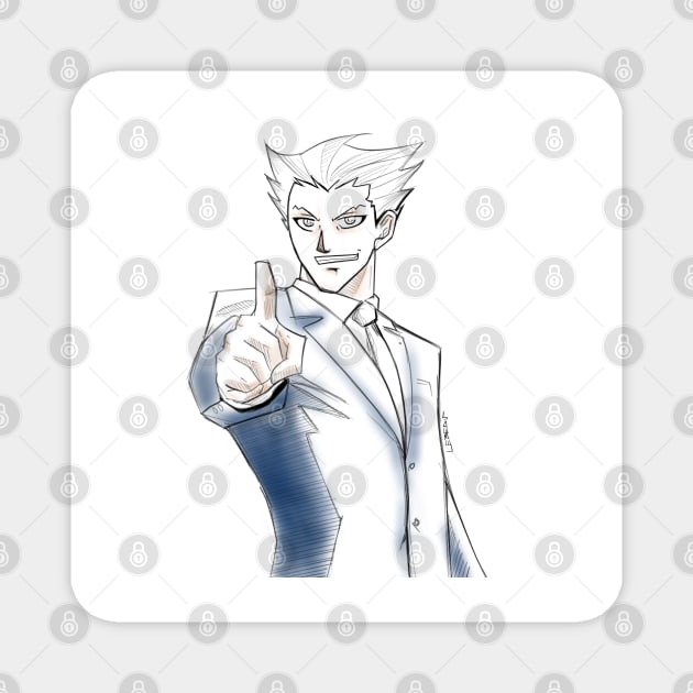 the super lawyer ace attorney in ecopop wallpaper Magnet by jorge_lebeau