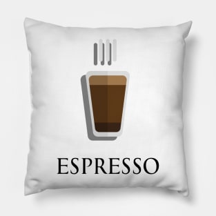 Hot Espresso shot coffee front view in flat design style Pillow