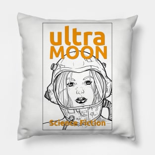 YELLOW ULTRA MOON sci-fi travel to the moon Pillow