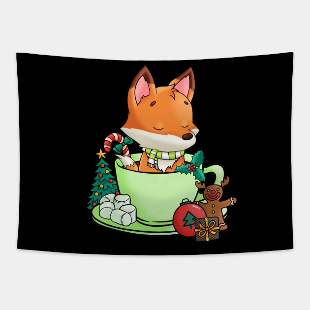 Cute and Lovely Animals with Christmas Vibes Tapestry by Gomqes