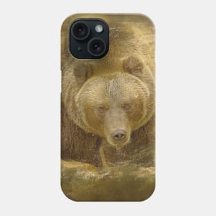 Grizzly Bear Animal Wildlife Forest Nature Adventure Hunt Spotlight Digital Painting Phone Case