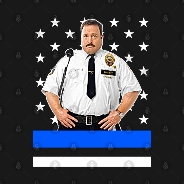 Paul Blart Mall Cop /// Thick Blue Line by darklordpug