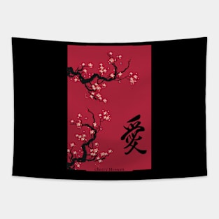 Japanese aesthetic vaporwave cherry blossom glitch anime Tapestry