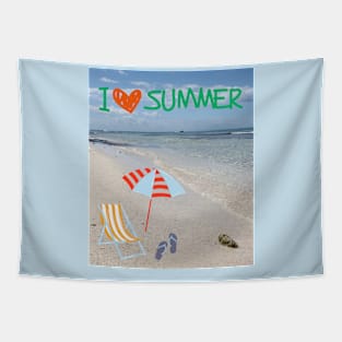 I heart Summer, I love Summer, I ❤ Summer Tapestry