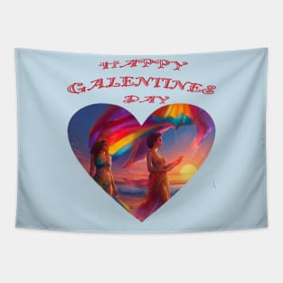 Happy Galentines with 2 girlfriends Tapestry