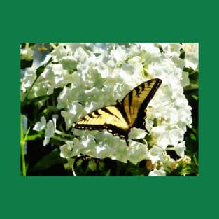 Butterflies - Swallowtail on White Hydrangea T-Shirt